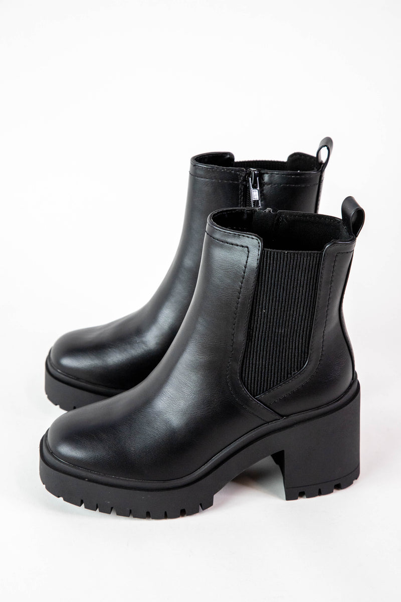 Walrus Platform Chelsea Boot, Black PU