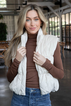 Cosmic Quilted Vest, Cream | Sadie & Sage