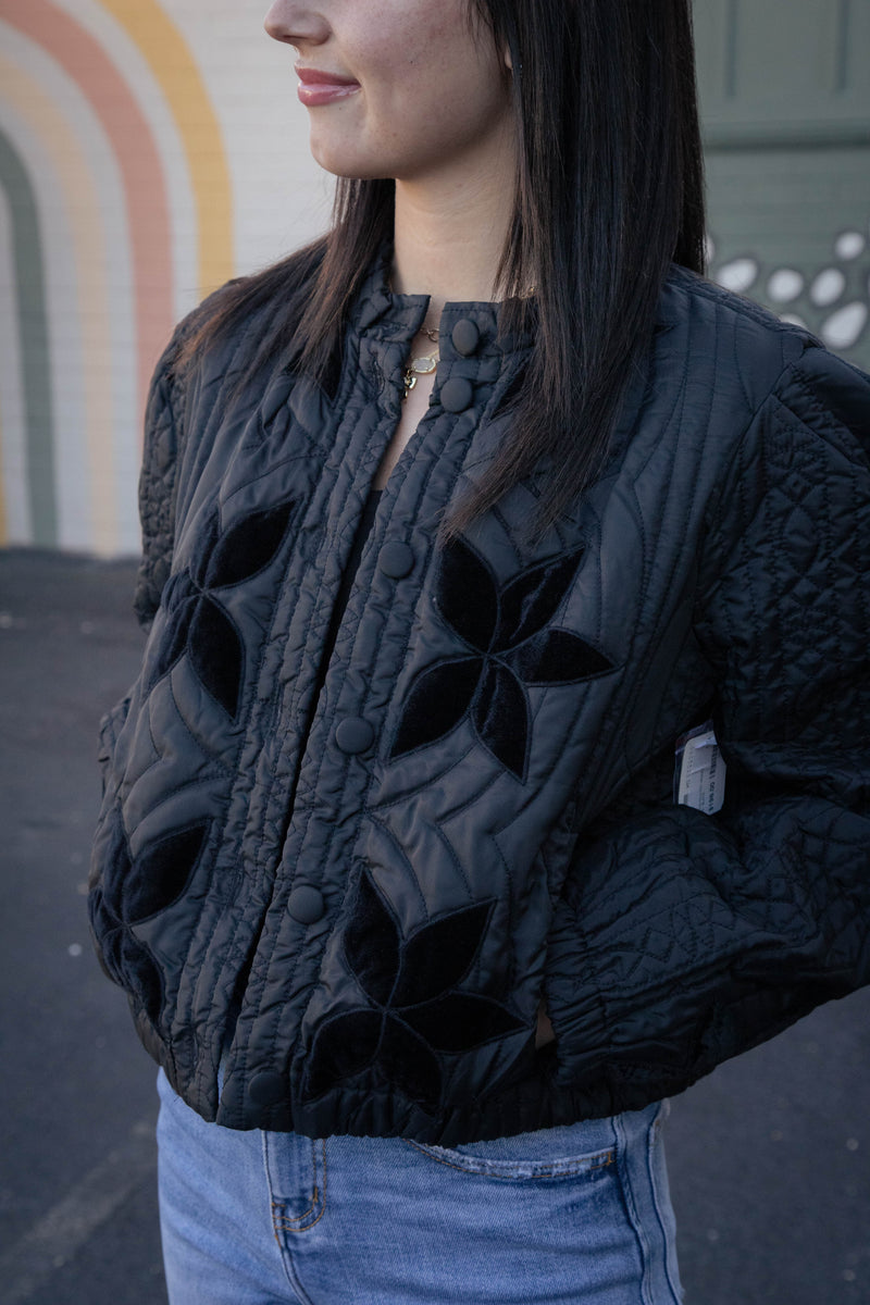 Quinn Quilted Jacket, Black | Free People