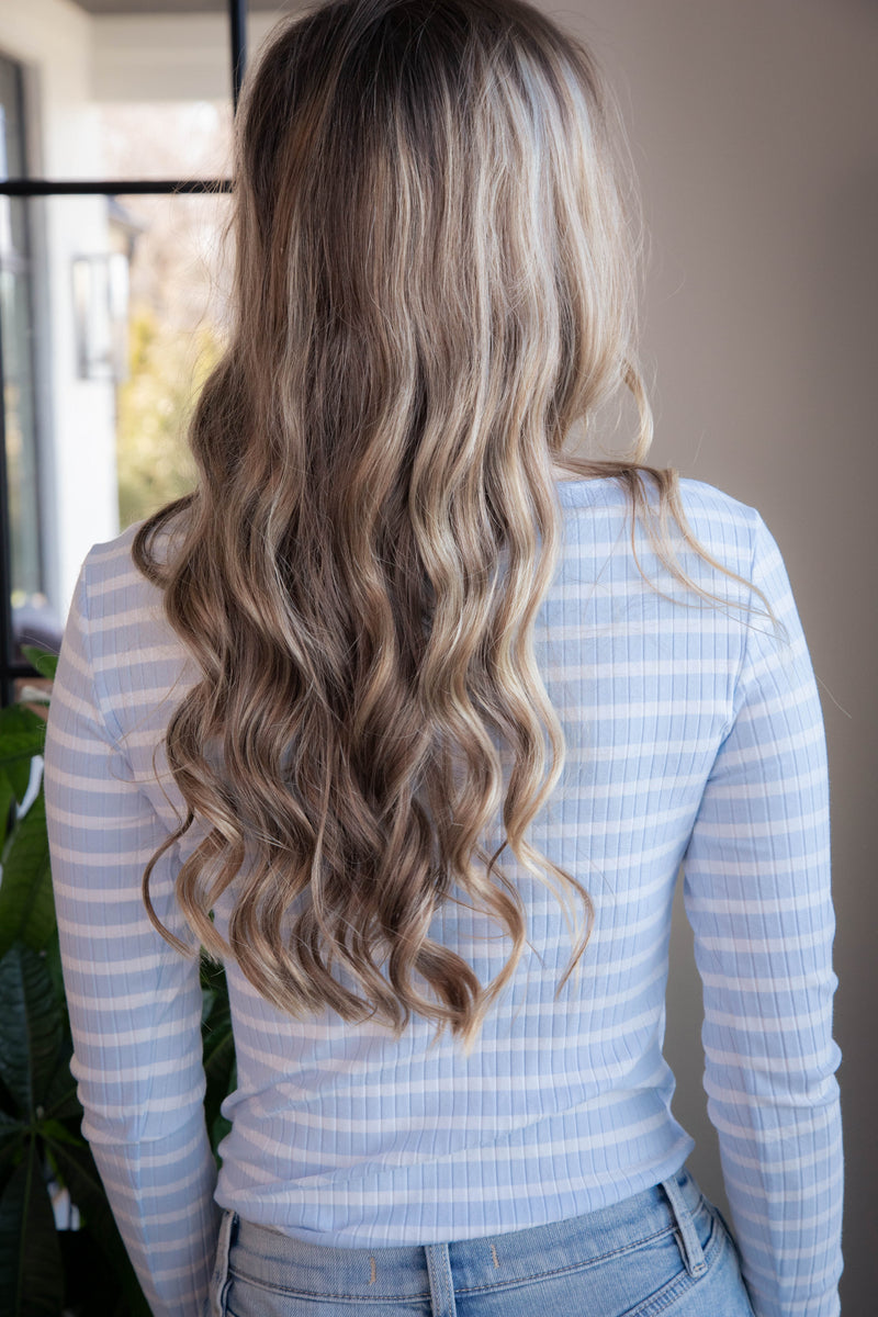 Alberta Boatneck T-Shirt, Sky Blue/White Stripe | Sanctuary