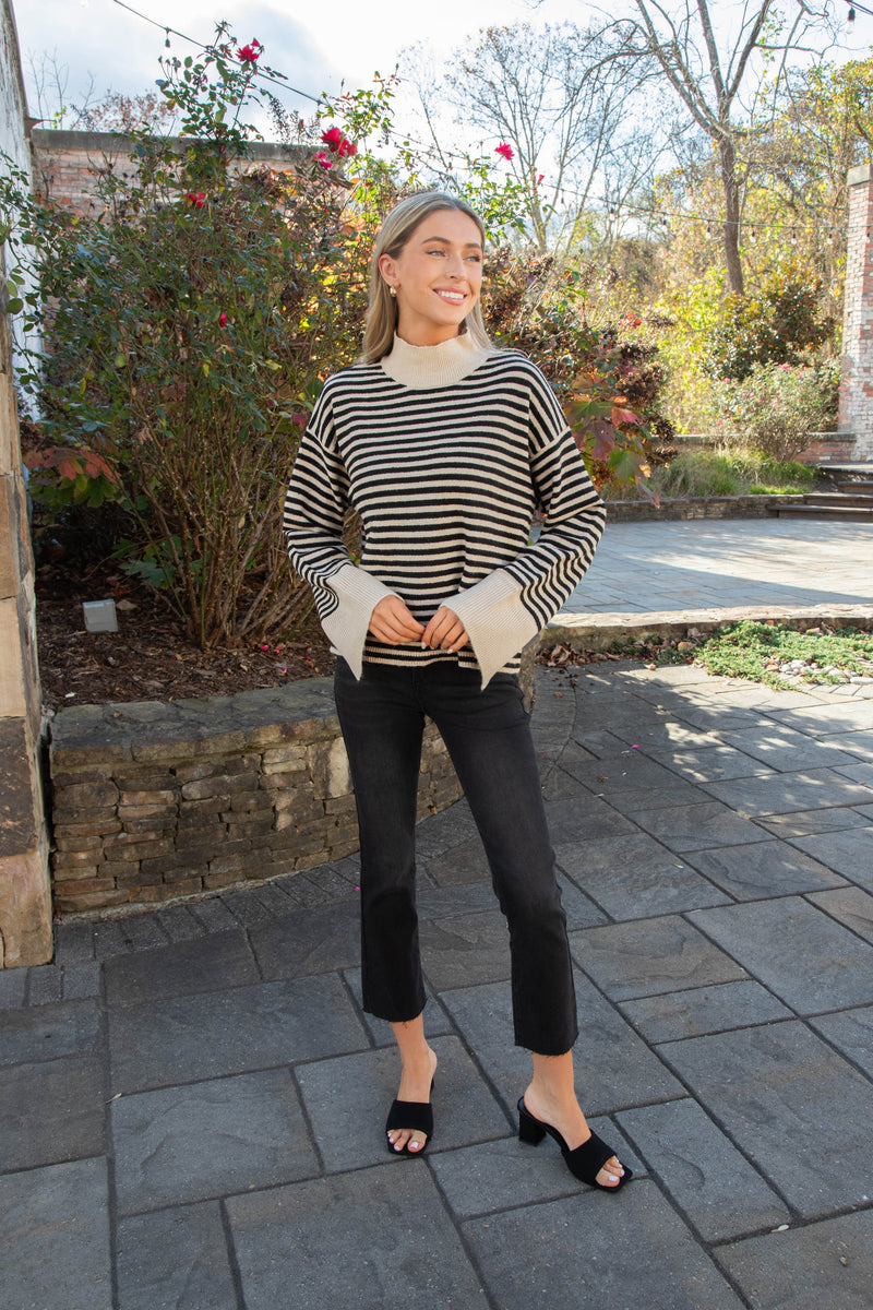 Chalet Stripe Sweater, Frosted Almond Stripe | Sanctuary