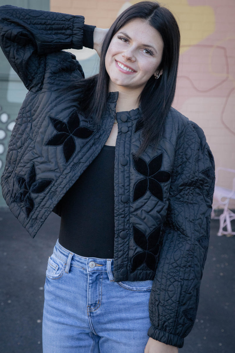 Quinn Quilted Jacket, Black | Free People