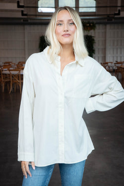 Ciao Textured Shirt, Ivory | Sadie & Sage