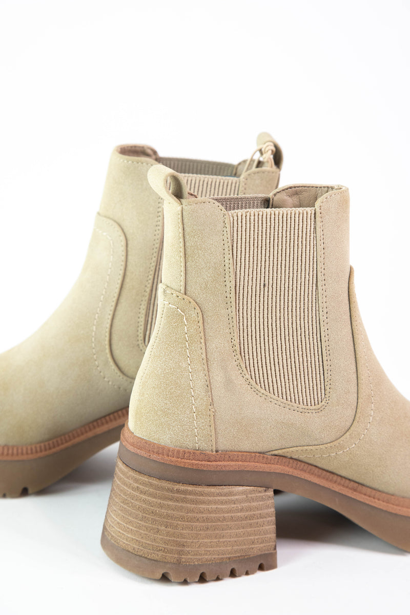 Irie Stacked Heel Chelsea Boot, Sand