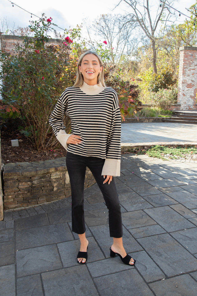 Chalet Stripe Sweater, Frosted Almond Stripe | Sanctuary