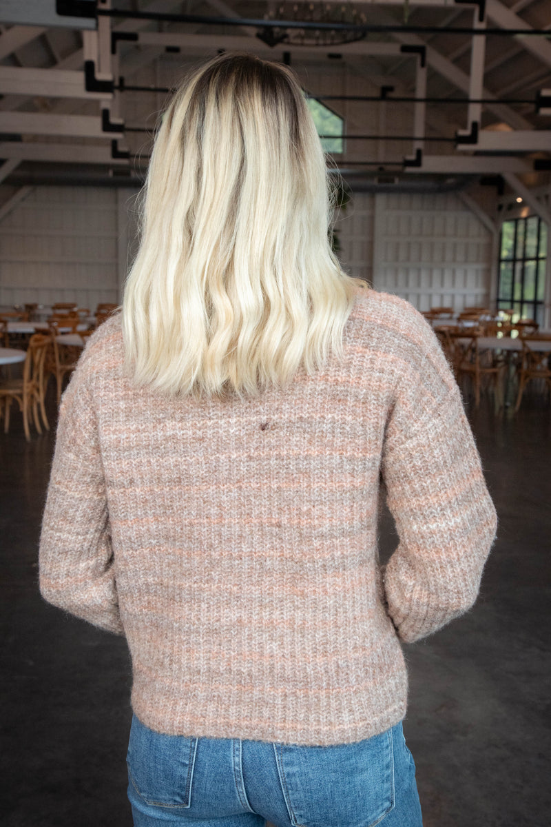 Syla Crew Neck Pullover Sweater, Soft Brown | RD Style