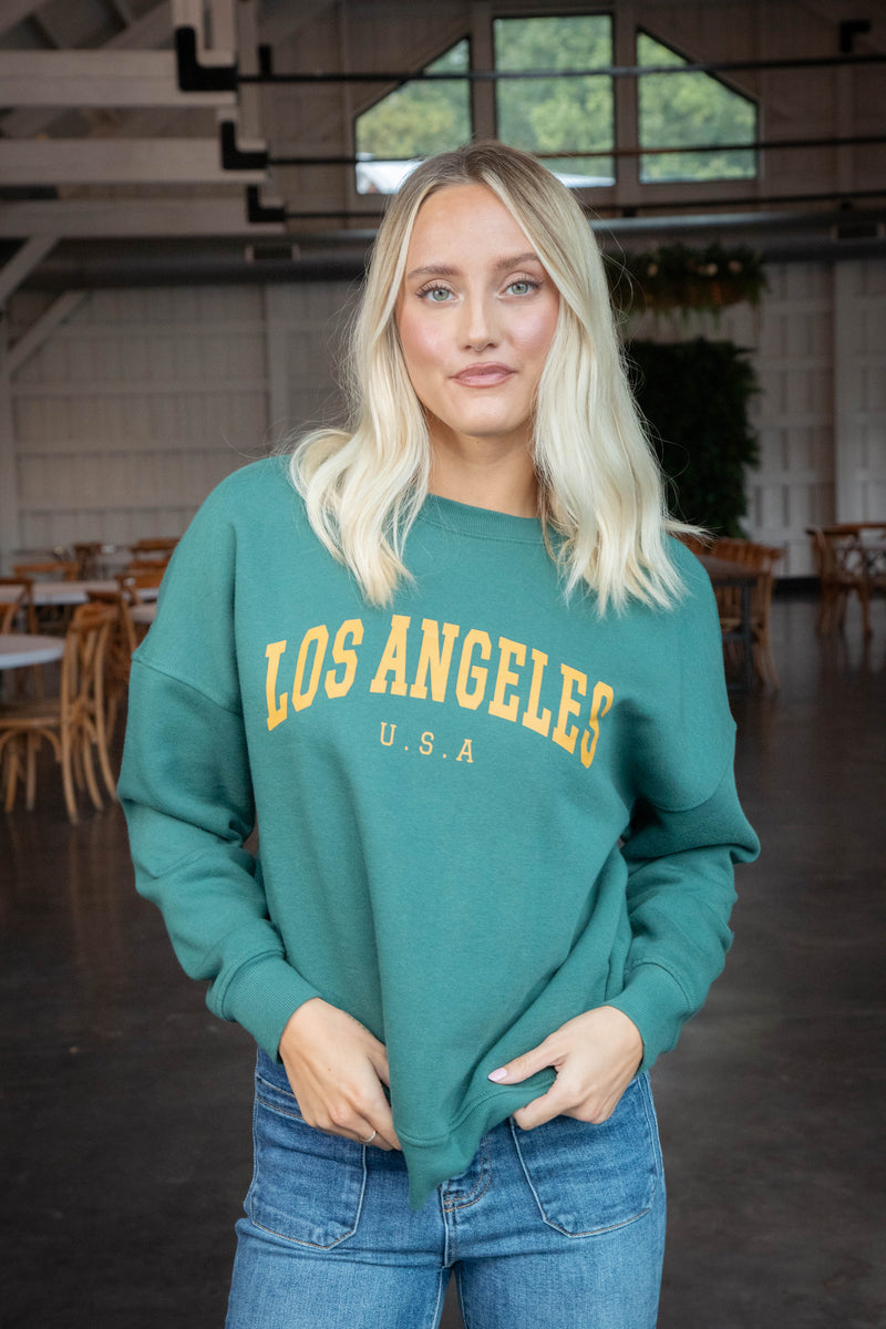 Los Angeles U.S.A Sweatshirt, Hunter Green