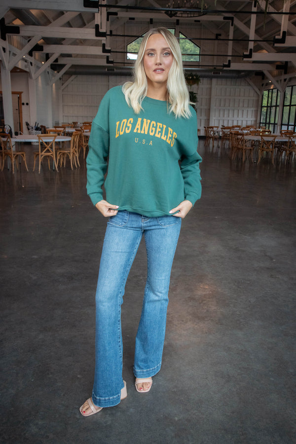 Los Angeles U.S.A Sweatshirt, Hunter Green