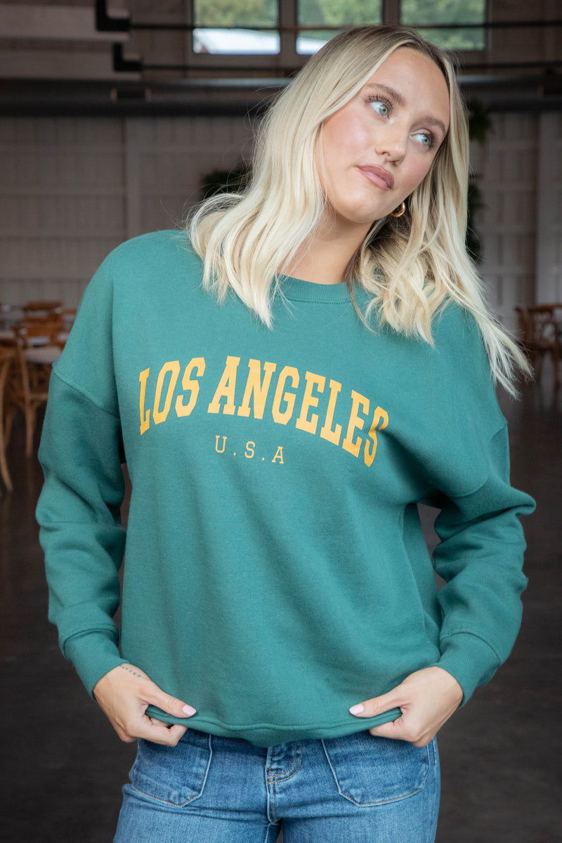 Los Angeles U.S.A Sweatshirt, Hunter Green