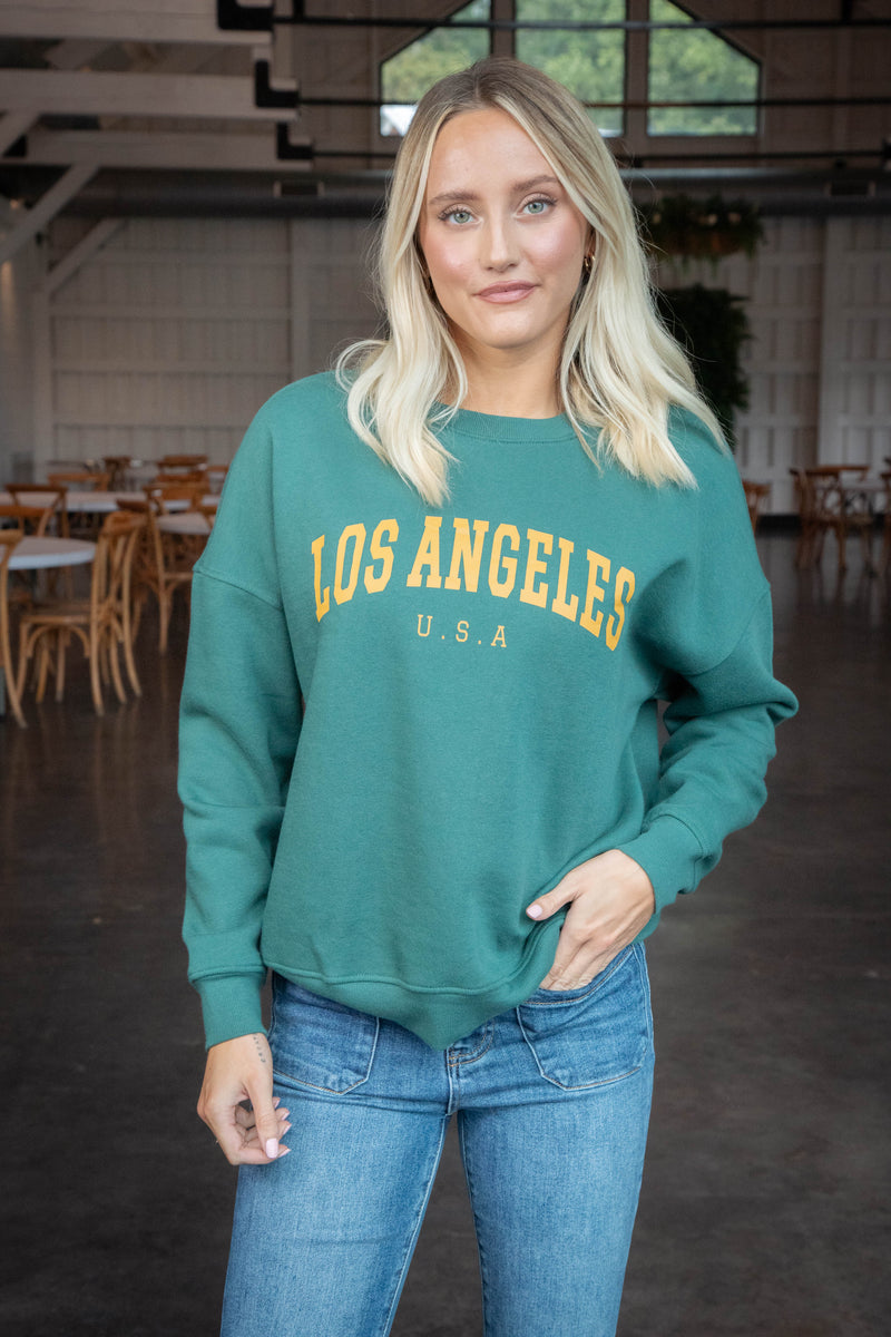 Los Angeles U.S.A Sweatshirt, Hunter Green