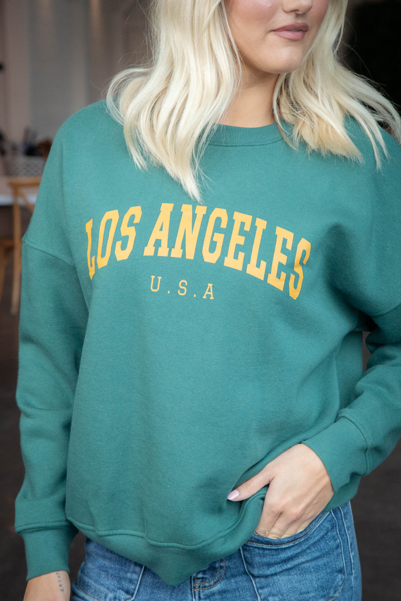 Los Angeles U.S.A Sweatshirt, Hunter Green