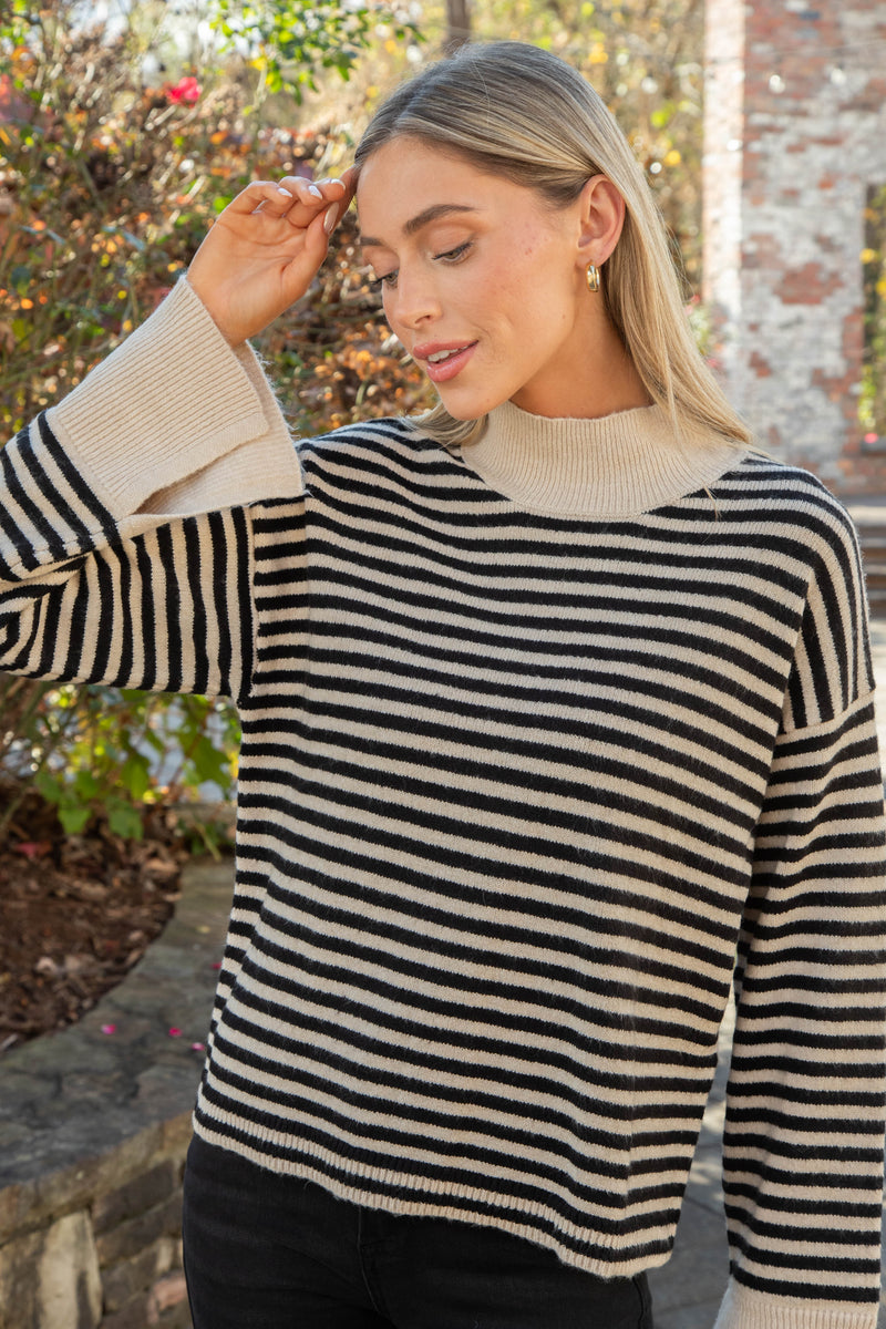 Chalet Stripe Sweater, Frosted Almond Stripe | Sanctuary