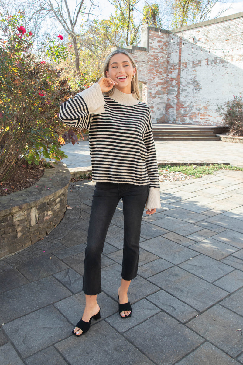 Chalet Stripe Sweater, Frosted Almond Stripe | Sanctuary