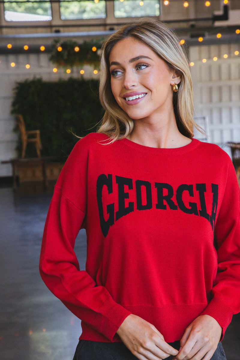 Long sleeve red sweater best sale