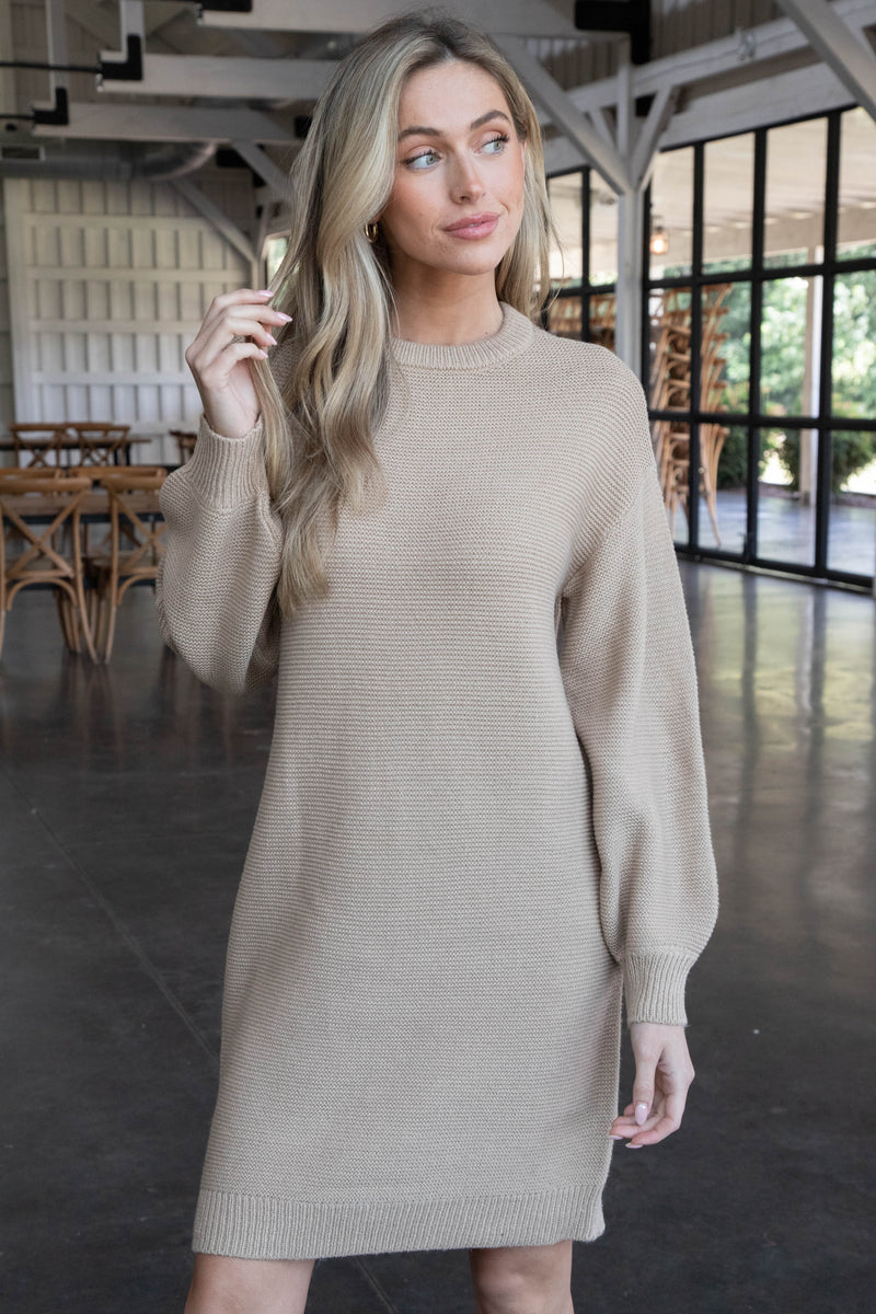 Zara Round Neck Dress, Irish Cream | RD Style