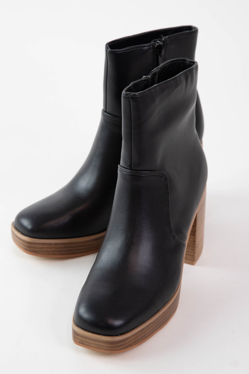 Vernita Faux Leather Ankle Boot, Black | ShuShop