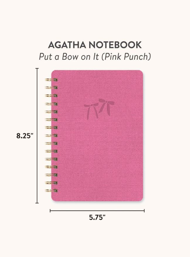 Put A Bow On It Agatha Notebook, Pink Punch