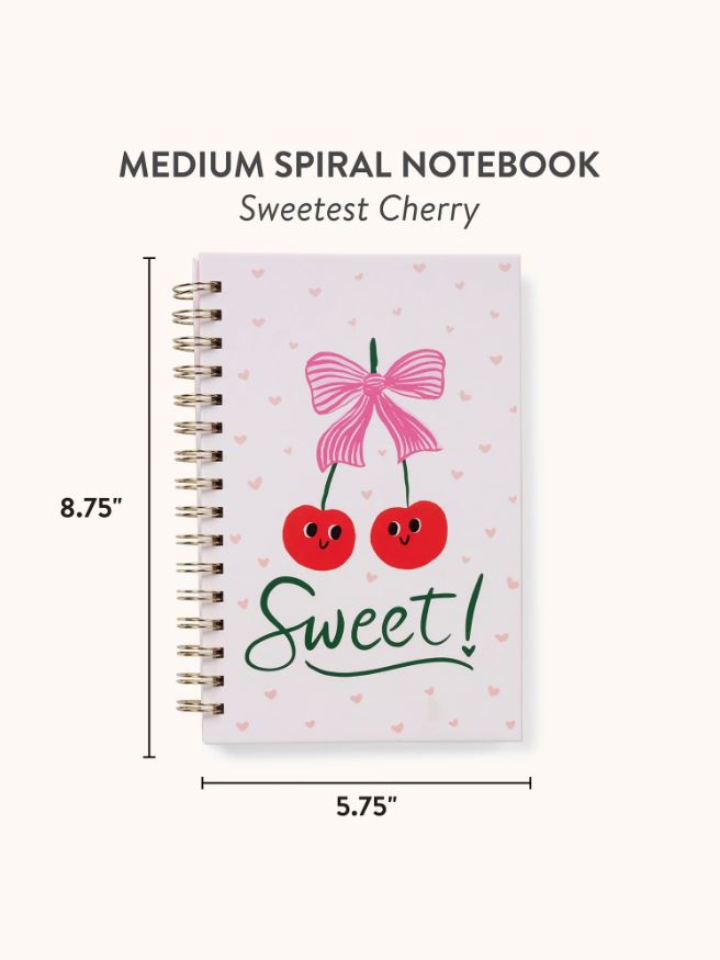 Sweetest Cherry Medium Spiral Notebook