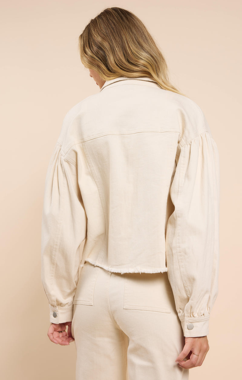 Clear Eyes Denim Jacket, Cream | Sadie & Sage