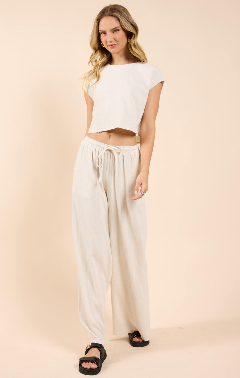 Sugarloaf Sleeveless Linen Top, Oatmeal | Sadie & Sage