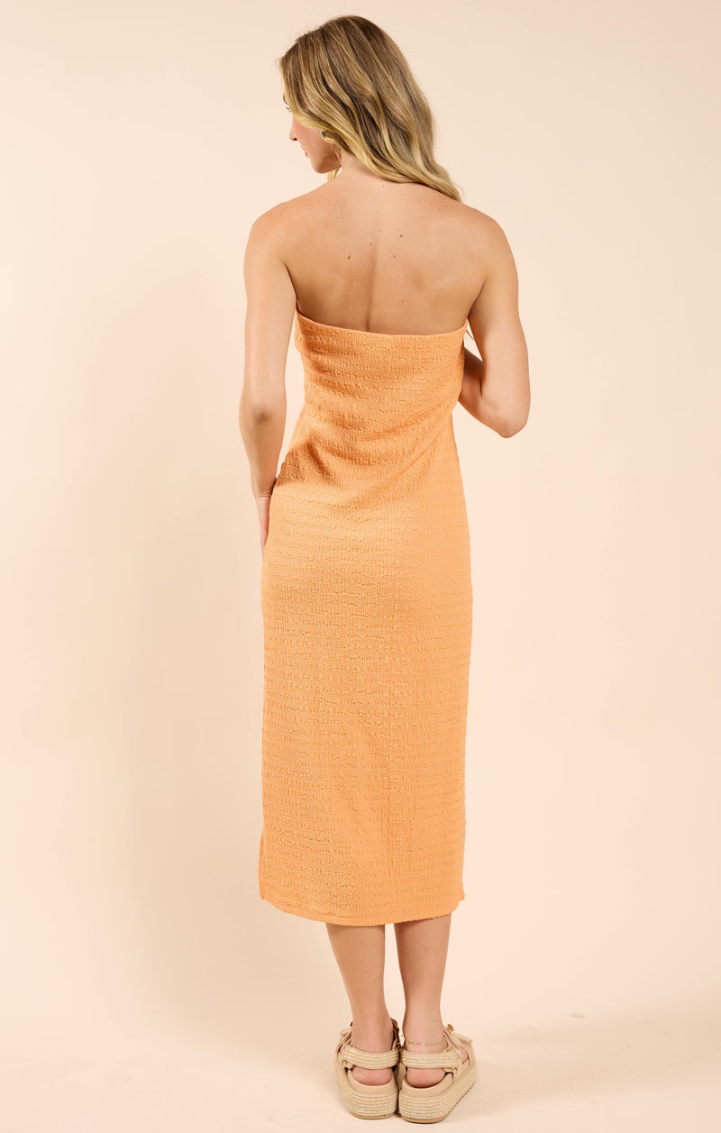 Howdy Honey Textured Tube Dress, Orange | Sadie & Sage