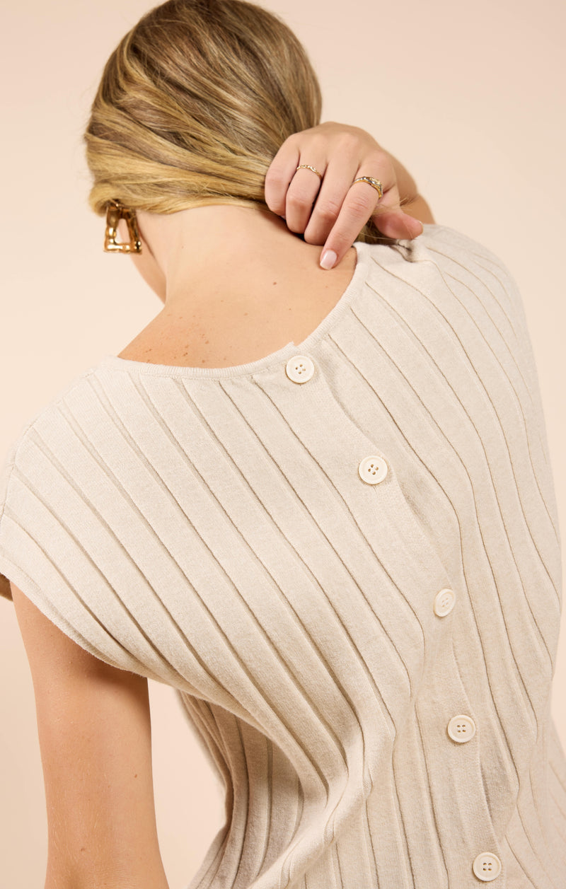 Rider Sleeveless Sweater, Cream | Sadie & Sage