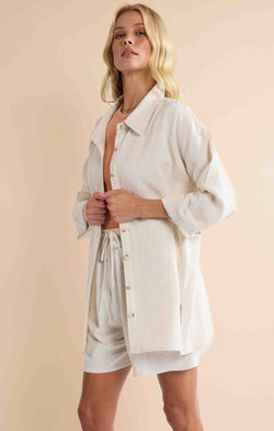 Sugarloaf Button Up Shirt, Oatmeal | Sadie & Sage