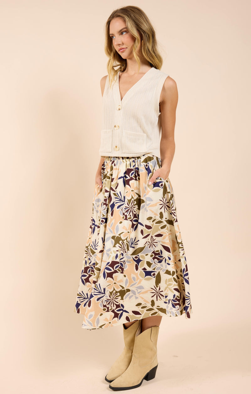 Open Road Midi Skirt, Multi | Sadie & Sage