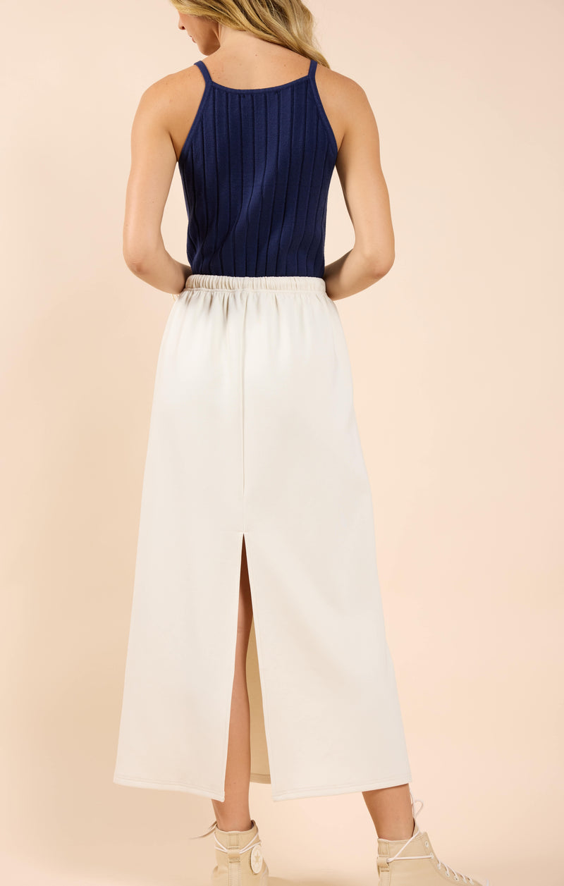 Lonestar Drawstring Midi Skirt, Ivory | Sadie & Sage