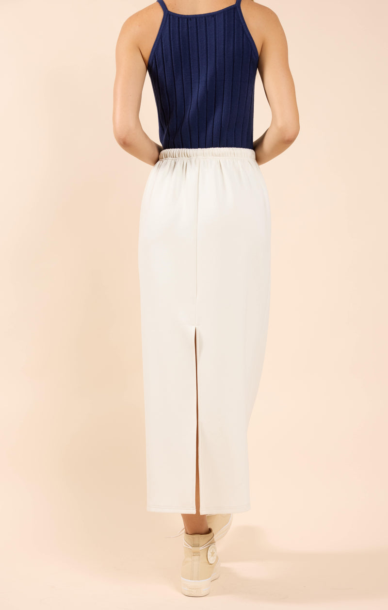 Lonestar Drawstring Midi Skirt, Ivory | Sadie & Sage