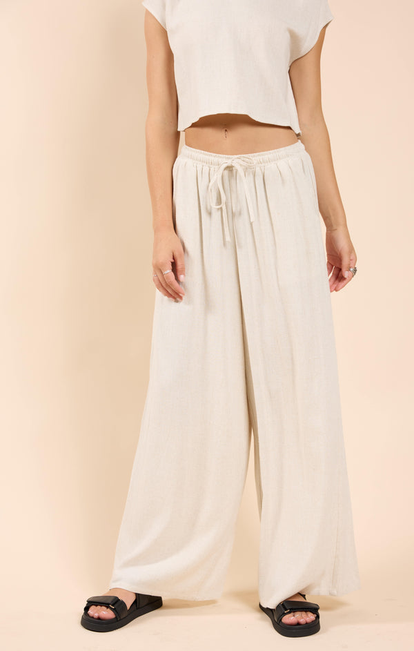 Sugarloaf Elastic Waist Pants, Oatmeal | Sadie & Sage