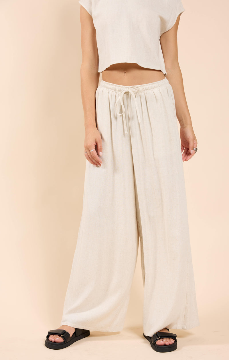 Sugarloaf Elastic Waist Pants, Oatmeal | Sadie & Sage