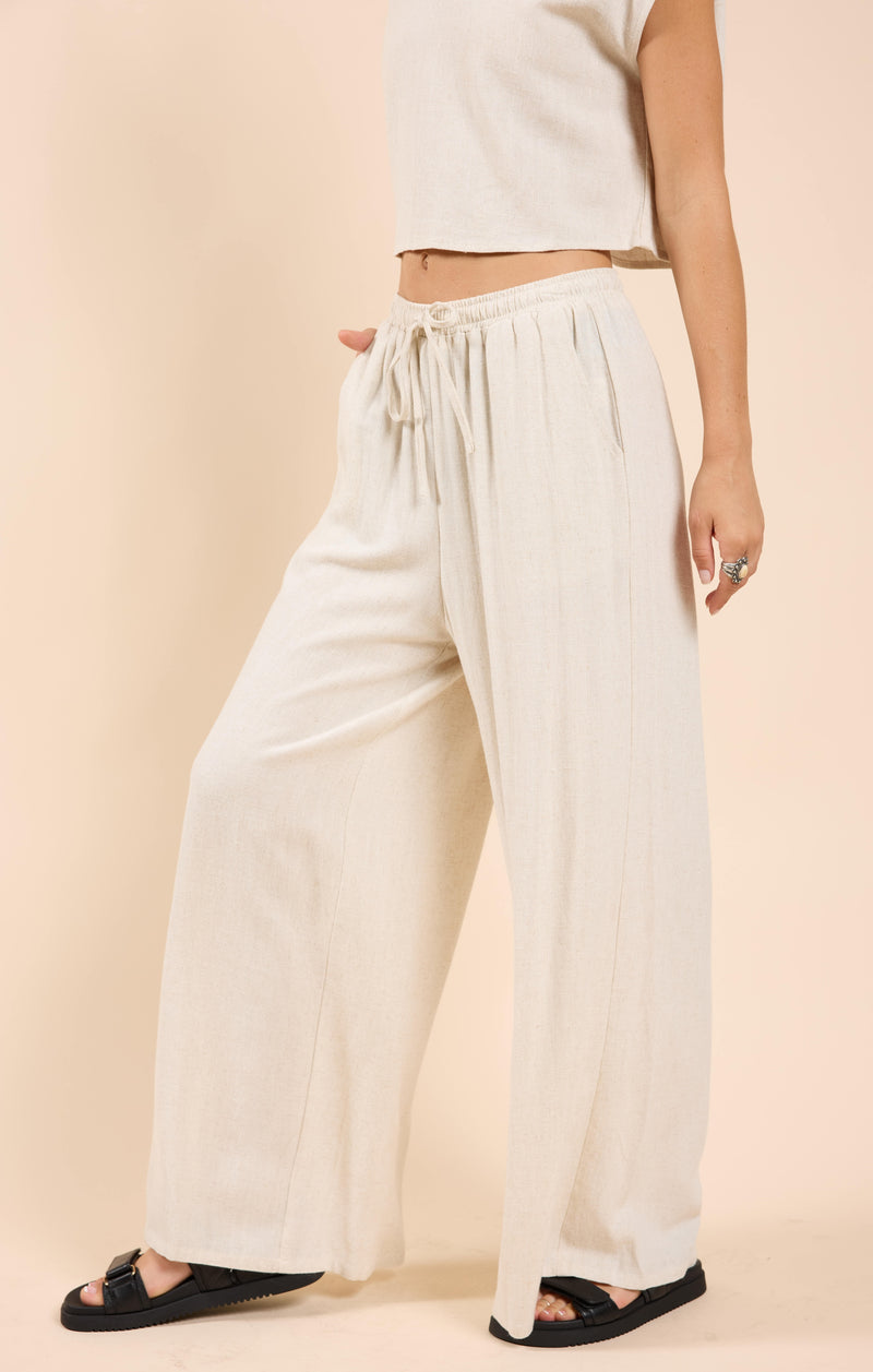 Sugarloaf Elastic Waist Pants, Oatmeal | Sadie & Sage