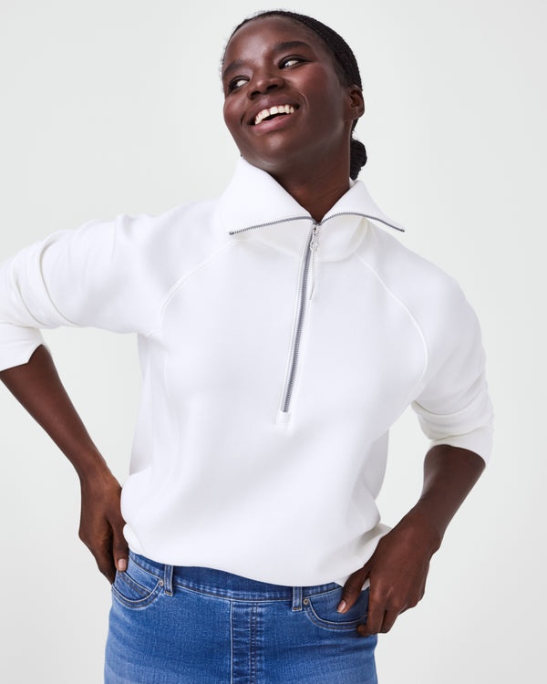 Airessentials Half Zip Sweatshirt, Powder | SPANX