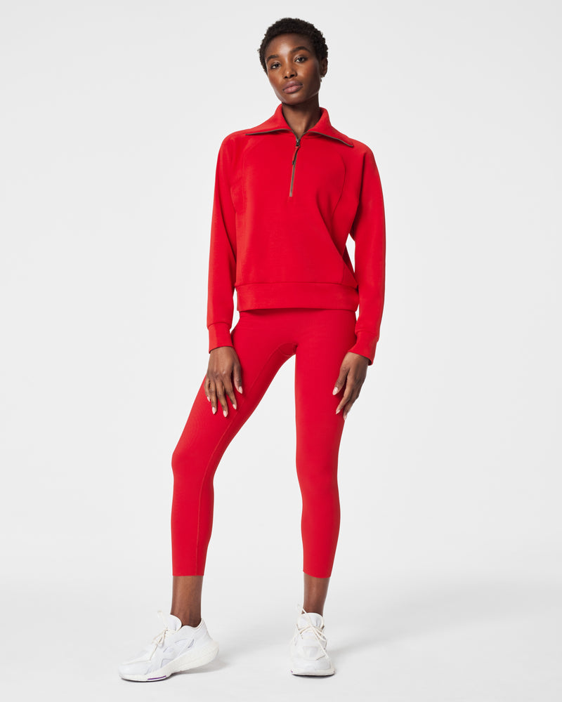 Airessentials Half Zip Sweatshirt, Red | SPANX