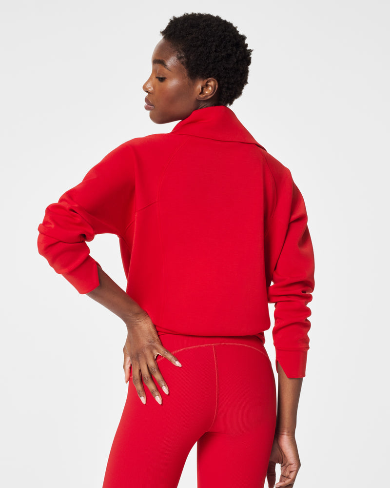 Airessentials Half Zip Sweatshirt, Red | SPANX