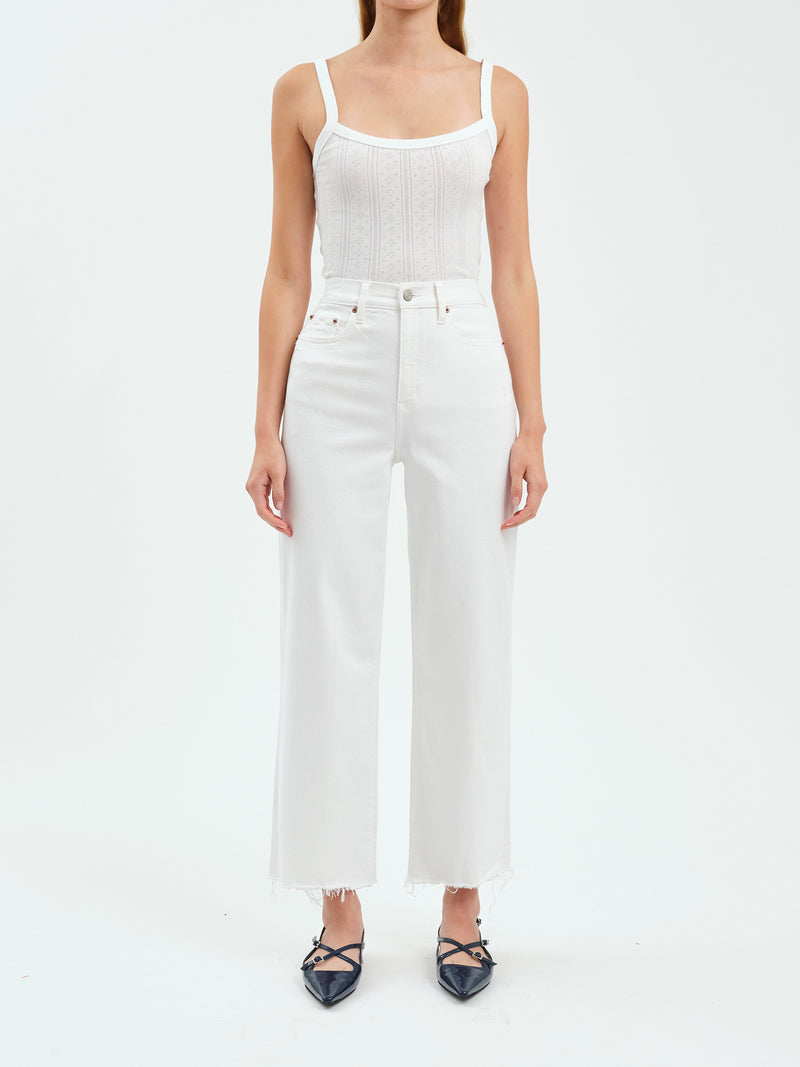 Sundaze Cropped Straight Denim Pants, Swan | Daze