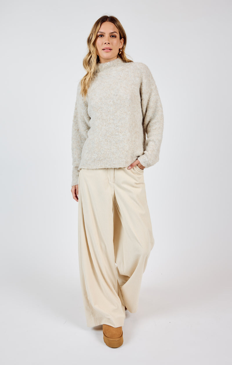 Gentle Mind Mock Neck Sweater, Oatmeal | Sadie & Sage