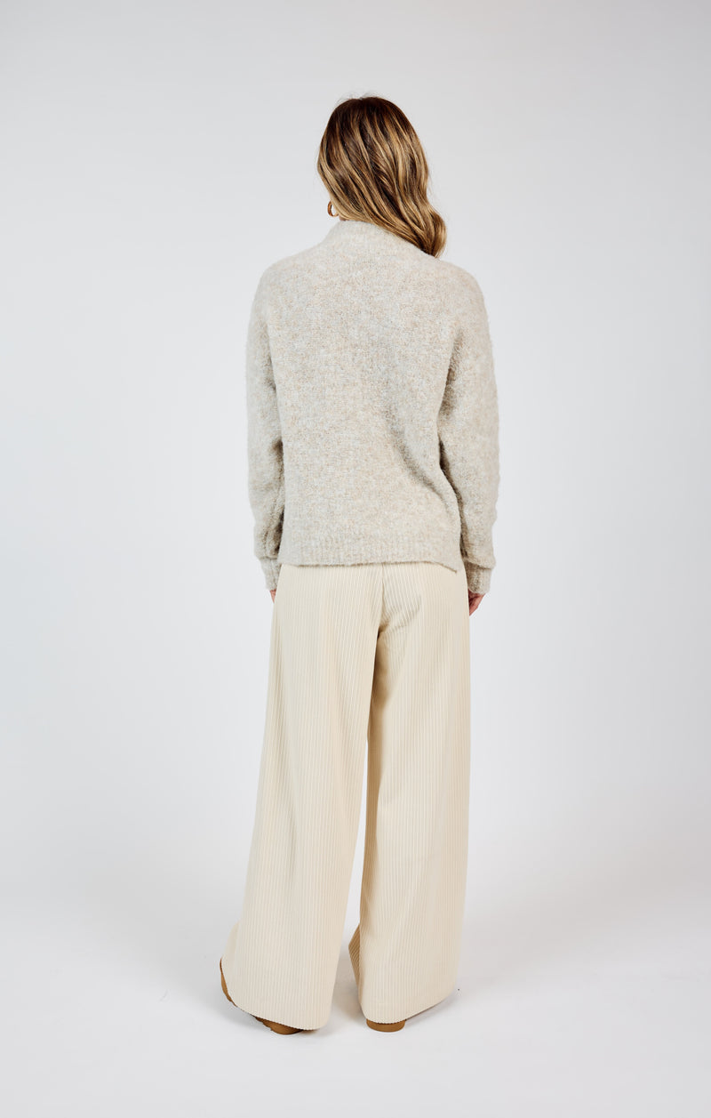 Gentle Mind Mock Neck Sweater, Oatmeal | Sadie & Sage