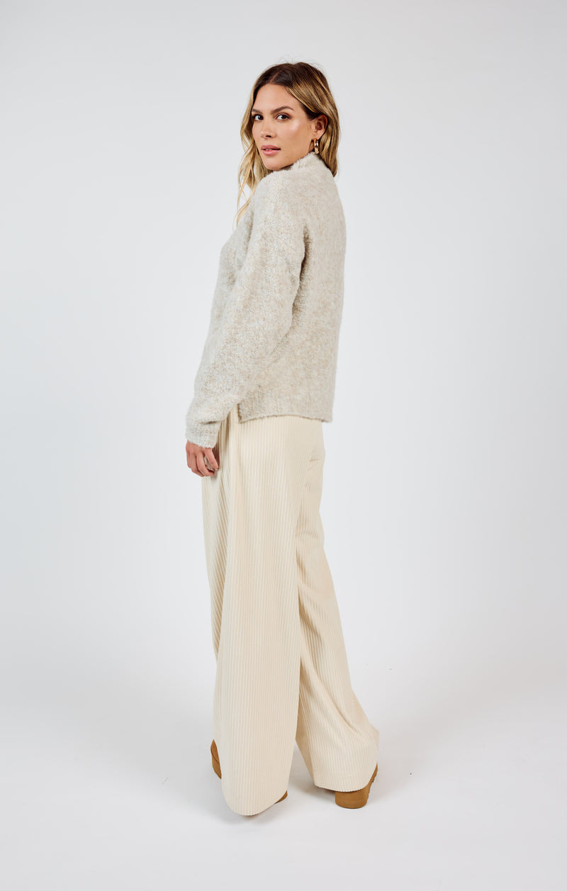 Gentle Mind Mock Neck Sweater, Oatmeal | Sadie & Sage