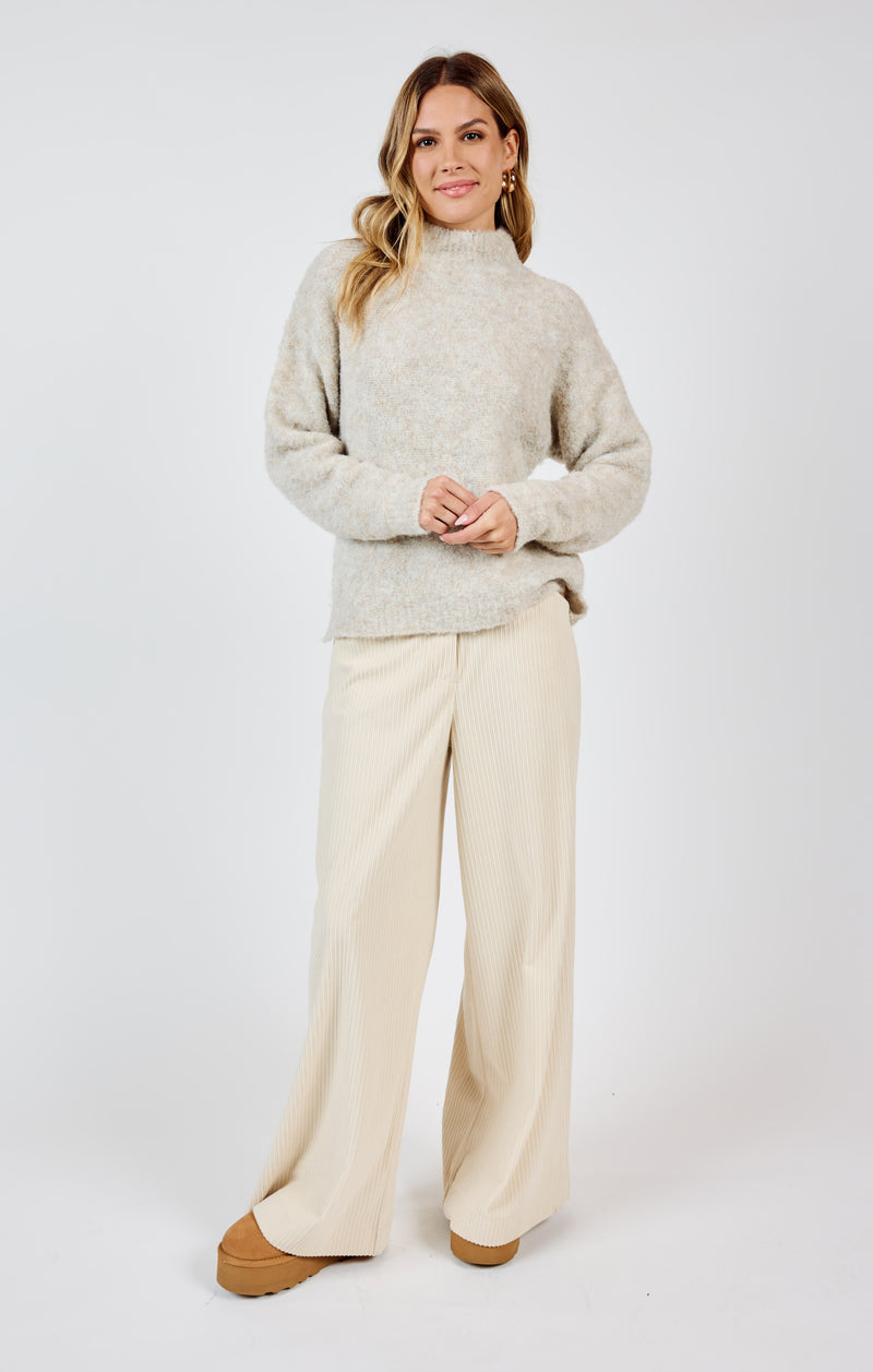 Gentle Mind Mock Neck Sweater, Oatmeal | Sadie & Sage