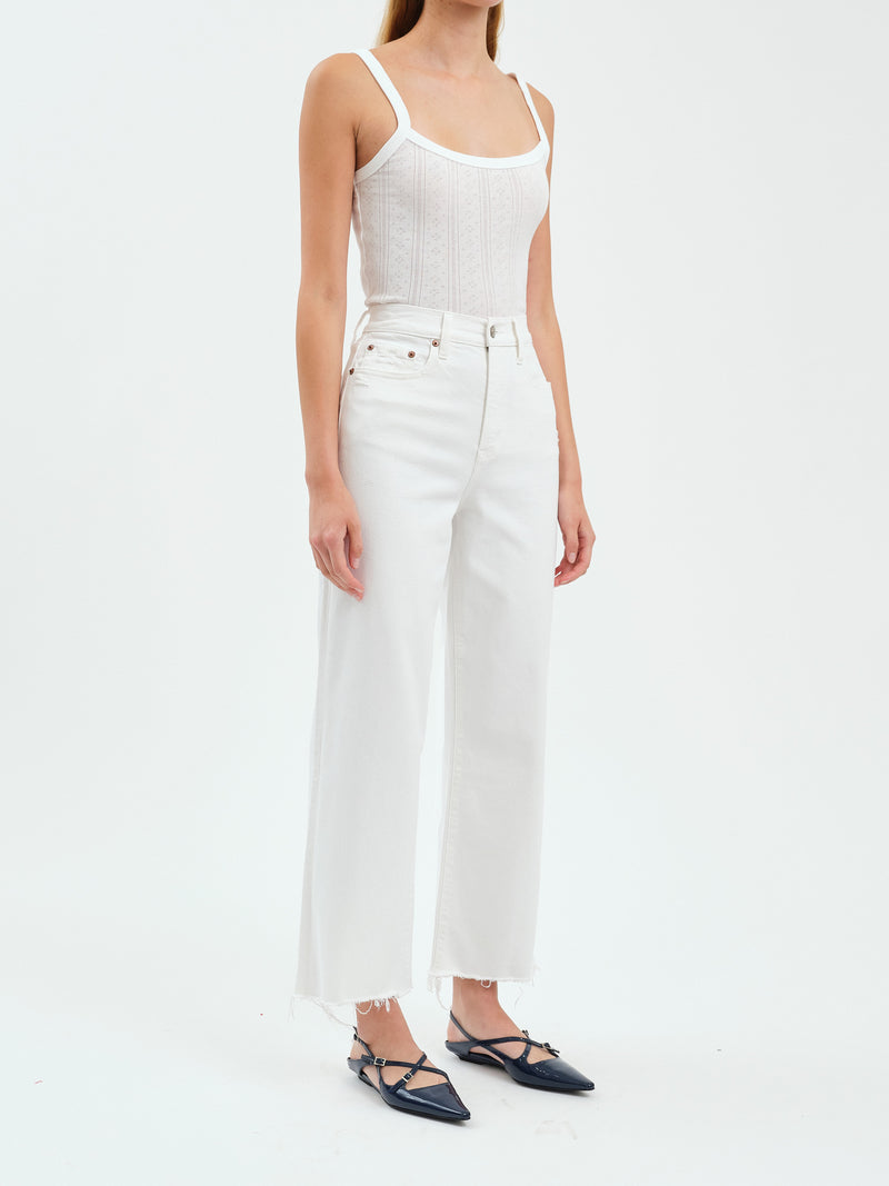 Sundaze Cropped Straight Denim Pants, Swan | Daze