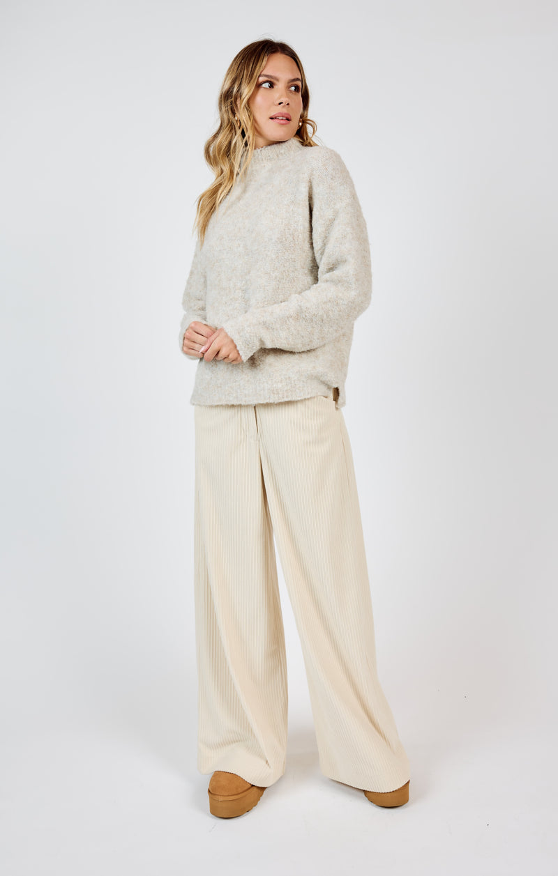 Gentle Mind Mock Neck Sweater, Oatmeal | Sadie & Sage