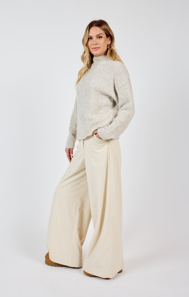 Gentle Mind Mock Neck Sweater, Oatmeal | Sadie & Sage