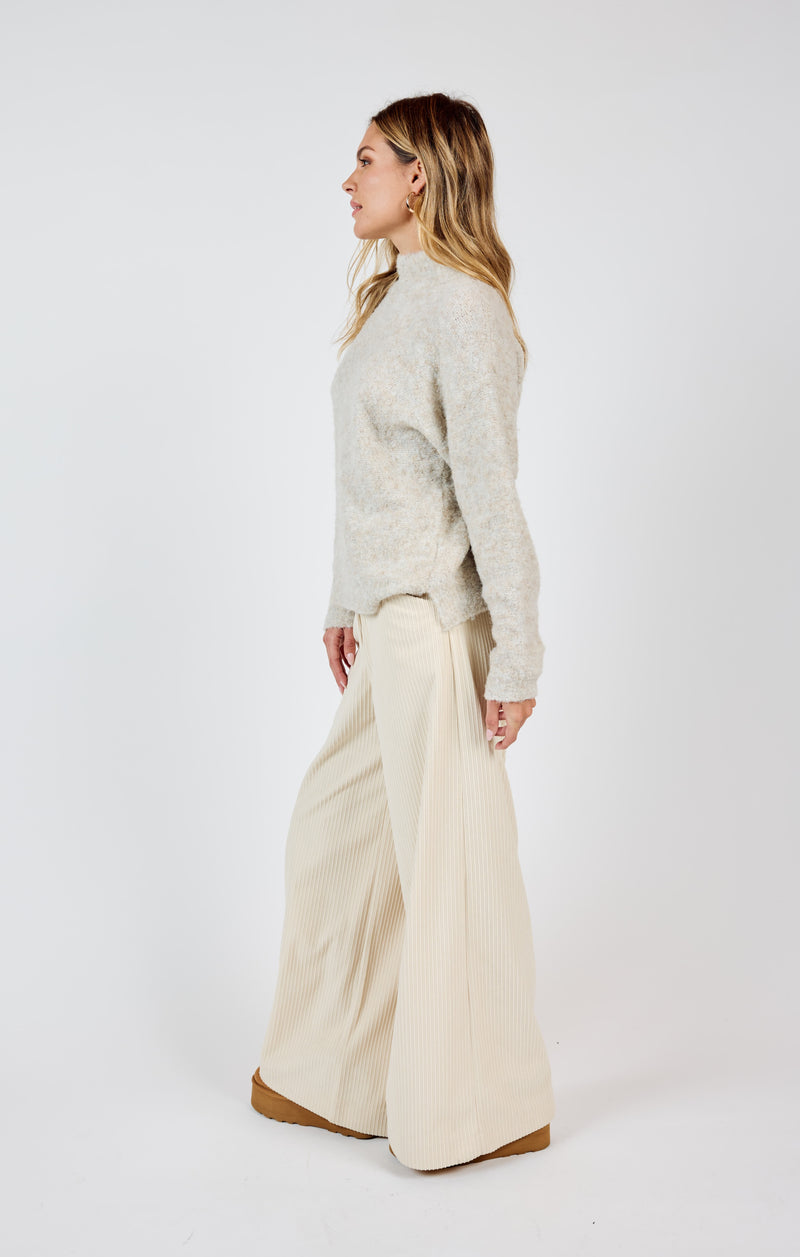 Gentle Mind Mock Neck Sweater, Oatmeal | Sadie & Sage