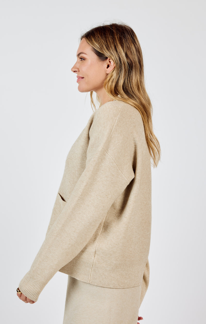 Kelsie Button Front Cardigan, Stone | Sadie & Sage