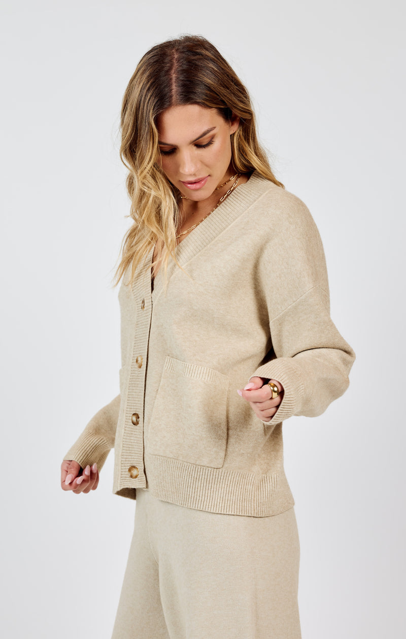 Kelsie Button Front Cardigan, Stone | Sadie & Sage