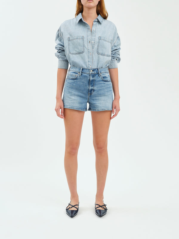 Troublemaker High Rise Denim Shorts, Marina Vintage | Daze