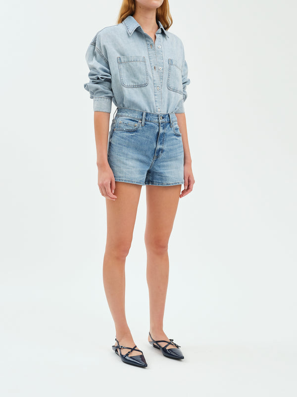 Troublemaker High Rise Denim Shorts, Marina Vintage | Daze