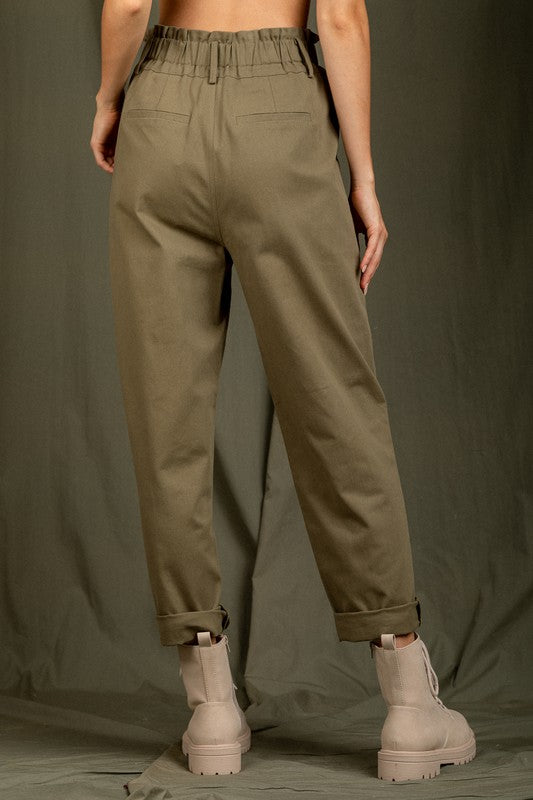 Penny Paperbag Pants, Olive